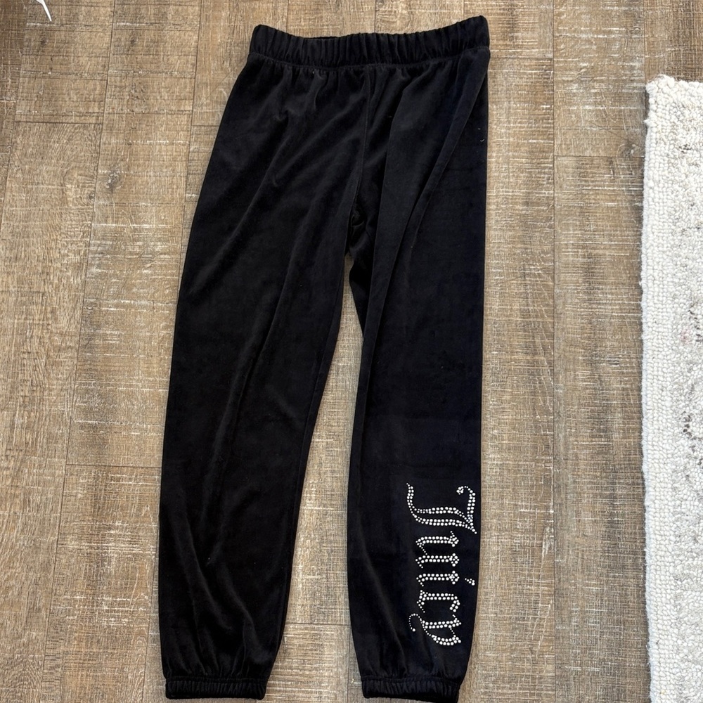 Juicy Couture Black Kids Sweatpants with Rhinestone Detail